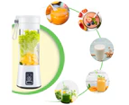 Portable Mixer USB Electric Fruit Juicer Handheld Smoothie Maker Blender Stirring Rechargeable Mini Food Processor Juice Cup - White