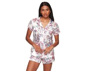 SweatyRocks Women's Sleepwear Set Tropical Print Cami Top and Elastic Waist Short Pajama Set 