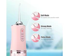 300ML Portable Oral Irrigator Dental Water Flosser Water Jet Toothpick Waterproof 3 Modes USB Rechargeable Teeth Cleaner - Pink