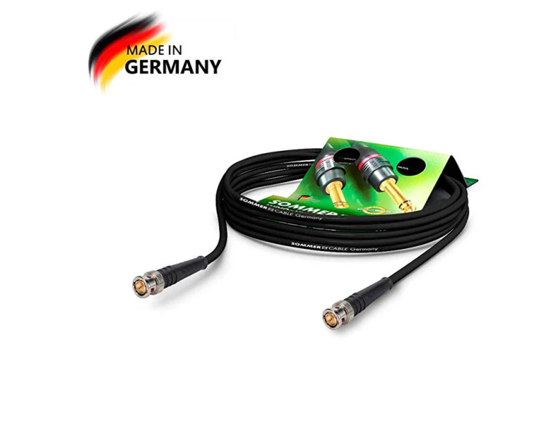 (3m) - Sommer Cable - BNC Coaxial Video Cable 75 Ω - HD/3G/6G/12G-SDI / 4K-UHD SC-Vector 0.8/3.7 - BNC/BNC Hicon - Black 9,8 ft (3m) - Made in Germany by S