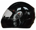 Full Face Modular Flip Up Front Motorcycle Helmet Gloss Black AS/NZS1698