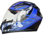 Full Face Motorcycle Helmet Blue