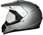 Full Face Dual Sport Motorcycle Motocross Helmet Silver