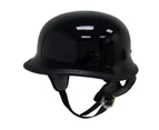 Open Face Skull Cap Motorcycle Helmet Gloss Black