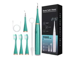 Smart Sonic Dental Scaler Electric Toothbrushes USB Rechargable Adults Toothbrush Dental Calculus Remover Tips Tooth Brush Heads - Green