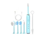 New Electric Teeth Cleaner Sonic Toothbrush Dental Scaler Tartar Stain Remover Calculus for Adults Teeth Whitening Face Cleaning - Blue