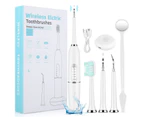 Fashion Electric Toothbrush Rechargeable Sonic Dental Scaler 5 Modes Oral Teeth Tartar Remover Tooth Brush Whitening Waterproof - White