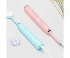 Newest 6 in1 Electric Toothbrush Tooth Cleaner USB Rechargeable 3 Modes Sonic Dental Scaler High-frequency to Remove Tartar Stain - Pink