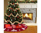 Tree Skirt Knitted Christmas Tree Skirts 3D Tree Skirts Xmas Holiday Ornaments-Red