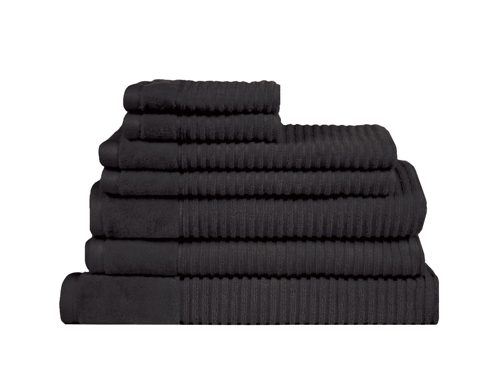 Royal Excellency 7 Piece Cotton Bath Towel Set - Black