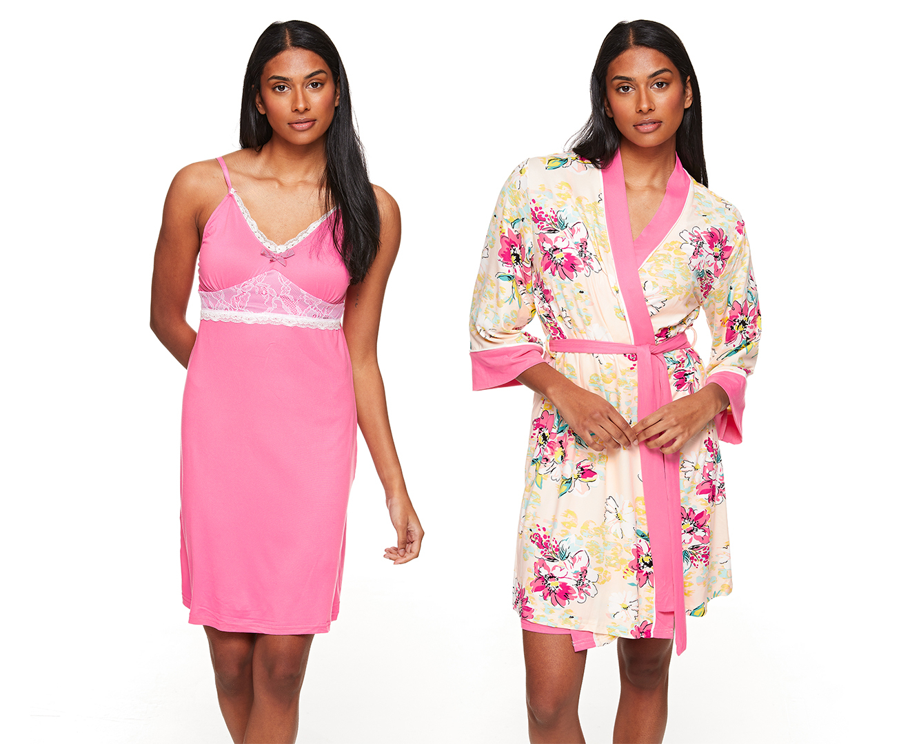 Nanette Lepore Women's 2-Piece Nightie & Gown Sleepwear Set - Soft Pink ...