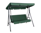 Gardeon Outdoor Swing Chair Garden Bench Furniture Canopy 3 Seater Green