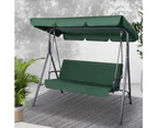 Gardeon Outdoor Swing Chair Garden Bench Furniture Canopy 3 Seater Green