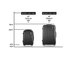 Wanderlite 2pcs Luggage Trolley Set Travel Suitcase Carry On Hard Case Lightweight Black