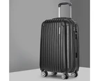 Wanderlite 20" 55cm Luggage Trolley Travel Set Suitcase Carry On Hard Shell Case Sets Lightweight Black