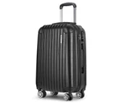 Wanderlite 20" 55cm Luggage Trolley Travel Set Suitcase Carry On Hard Shell Case Sets Lightweight Black