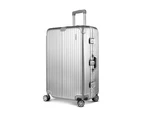 Wanderlite 28" Luggage Trolley Travel Suitcase Set TSA Carry On Lightweight Aluminum Silver