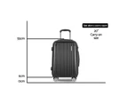 Wanderlite 20" 55cm Luggage Trolley Travel Set Suitcase Carry On Hard Shell Case Sets Lightweight Black