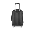 Wanderlite 20" 55cm Luggage Trolley Travel Set Suitcase Carry On Hard Shell Case Sets Lightweight Black