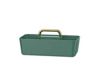Metal Handle Storage Box Dirt-proof PP Home Office Table Organizer for Bathroom-Atrovirens