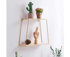 Wall Mounted Sturdy Storage Shelf Metal Beautiful Concise Style Storage Rack for Home-Golden