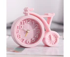 Table Clock Stable Wide Application Energy-saving Bike Shape High Accuracy Bedside Clock for Home -Pink