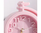 Table Clock Stable Wide Application Energy-saving Bike Shape High Accuracy Bedside Clock for Home -Pink