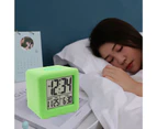 Digital Clock Shock-proof Snooze Function Silicon Cover Portable Electrical LED Clock Household Supplies-Green