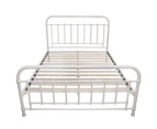 Metallica Double Bed Size Metal Frame Platform Mattress Base - White