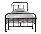 Metallica King Single Bed Size Metal Frame Platform Mattress Base - Black