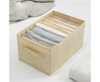Storage Box Compartment Reusable Oxford Cloth Foldable Jeans Sweaters Clothes Organizer Household Supplies-Yellow