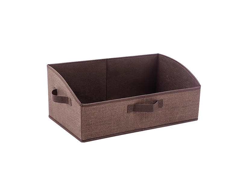 Closet Basket Foldable High Capacity Trapezoidal Design Non Woven Fabric Storage Cloth Cube for Shelf-Coffee