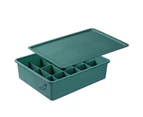 Bra Storage Box with Lids Large Capacity Simple Compartments Design Sock Storage Case Household Supplies-Green