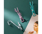 6Pcs Clothing Pins Punch Free Space-saving Plastic Non-Slip Colorful Photo Sock Clips Utility Clips Office Supplies -Random Color