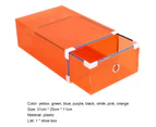 Shoes Organizer Stackable Dust-Proof Plastic Shoes Storage Bin for Home-Orange