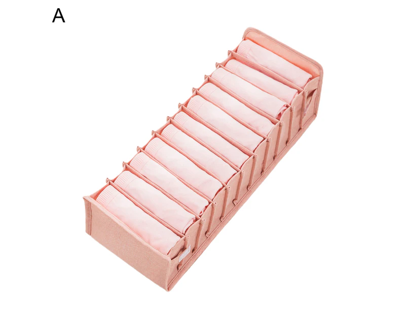 Underclothes Organizer Drawer Type Folding Portable Compartment Bra Underpants Underwear Storage Box for Home-Pink