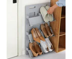 Plastic Vertical Stackable Shoes Rack Space-saving Storage Stand Shelf Organizer-Gray