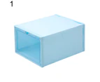 Home Clear PP Stackable Shoe Case Holder Storage Box Drawer Makeup Organizer-Blue