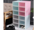 Clear PP Stackable Dust-proof Flip Drawer Shoes Box Storage Container Organizer-Light Pink