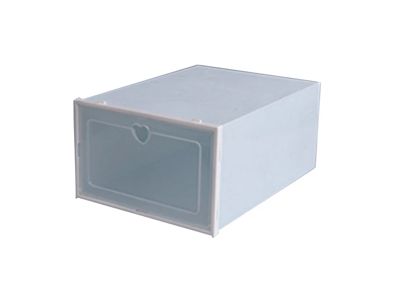 Clear PP Stackable Dust-proof Flip Drawer Shoes Box Storage Container Organizer-Lighe Blue