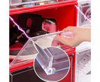 Home Clear PP Stackable Shoe Case Holder Storage Box Drawer Makeup Organizer-Red