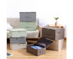 Folding Storage Box Zipper Lid Clothes Underwear Cabinet Basket Holder Organizer-Beige