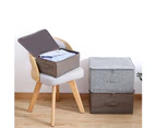 Folding Storage Box Zipper Lid Clothes Underwear Cabinet Basket Holder Organizer-Beige