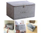 Folding Storage Box Zipper Lid Clothes Underwear Cabinet Basket Holder Organizer-Grey