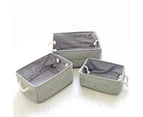 Cotton Linen Thickened Solid Color Clothes Sundries Organizer Storage Box Basket-Gray