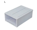 Household Plastic Transparent Stackable Drawer Storage Box Container Organizer-Light Blue