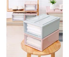 Household Plastic Transparent Stackable Drawer Storage Box Container Organizer-Pink