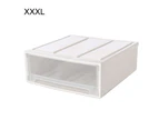 Household Plastic Transparent Stackable Drawer Storage Box Container Organizer-White