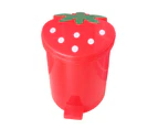 Trash Can Large-Capacity Good Weight Capacity Exquisite Convenient High Durability Decorative Plastic Strawberry Style Waste Basket Garbage Container-Red