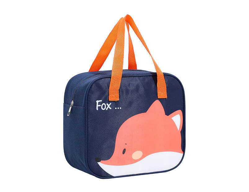 Animal Pattern Thermal Insulated Bag Large Capacity Oxford Cloth Premium Quality Insulated Tote Bag for Office-Navy Blue